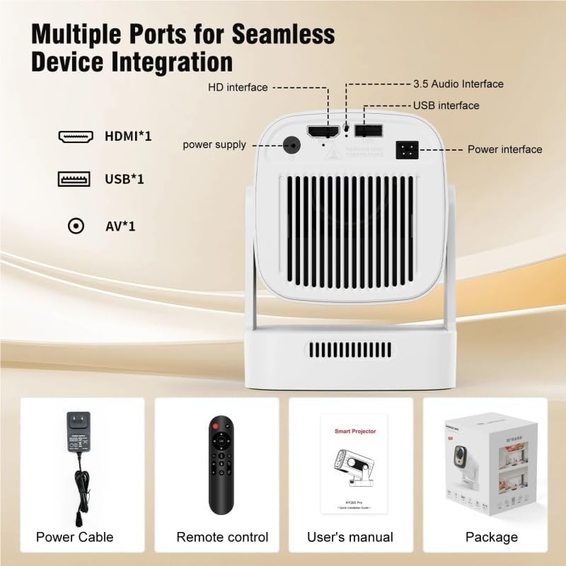 Smart Projector with 1080p Auto Focusing Multi Functional Short Throw Projection Capabilities