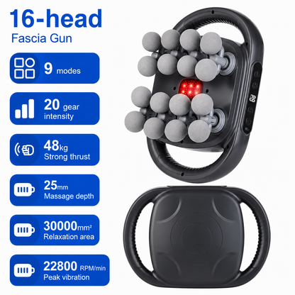 16-head Massager, Electric Muscle Massager, Portable Handheld Muscle Massager - Velqour