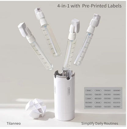 4-in-1 Travel Pump Bottle,Cosmetic Container