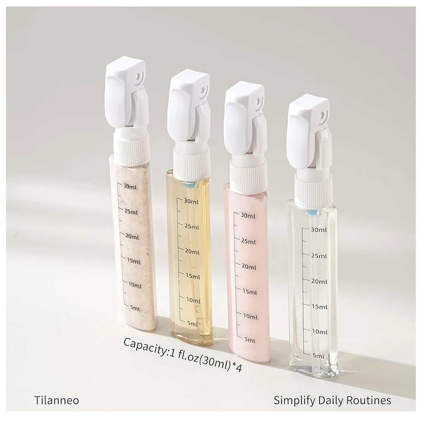 4-in-1 Travel Pump Bottle,Cosmetic Container