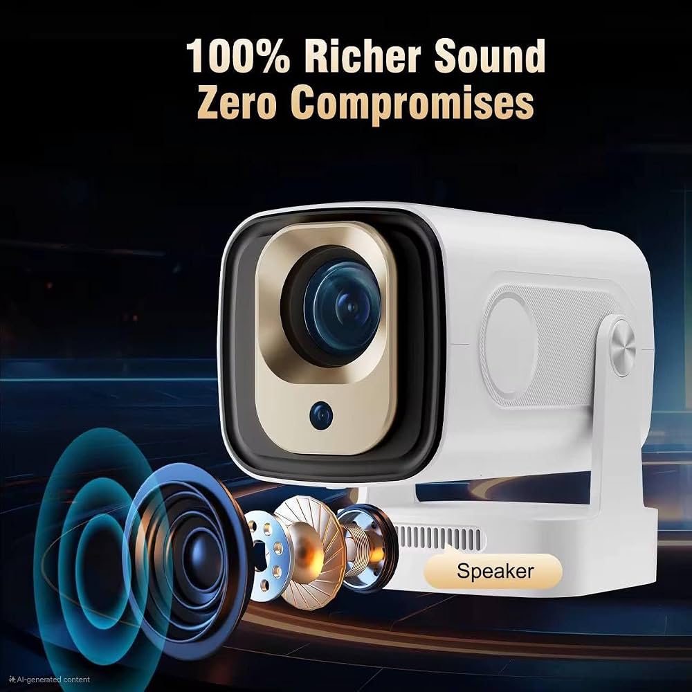 Smart Projector with 1080p Auto Focusing Multi Functional Short Throw Projection Capabilities