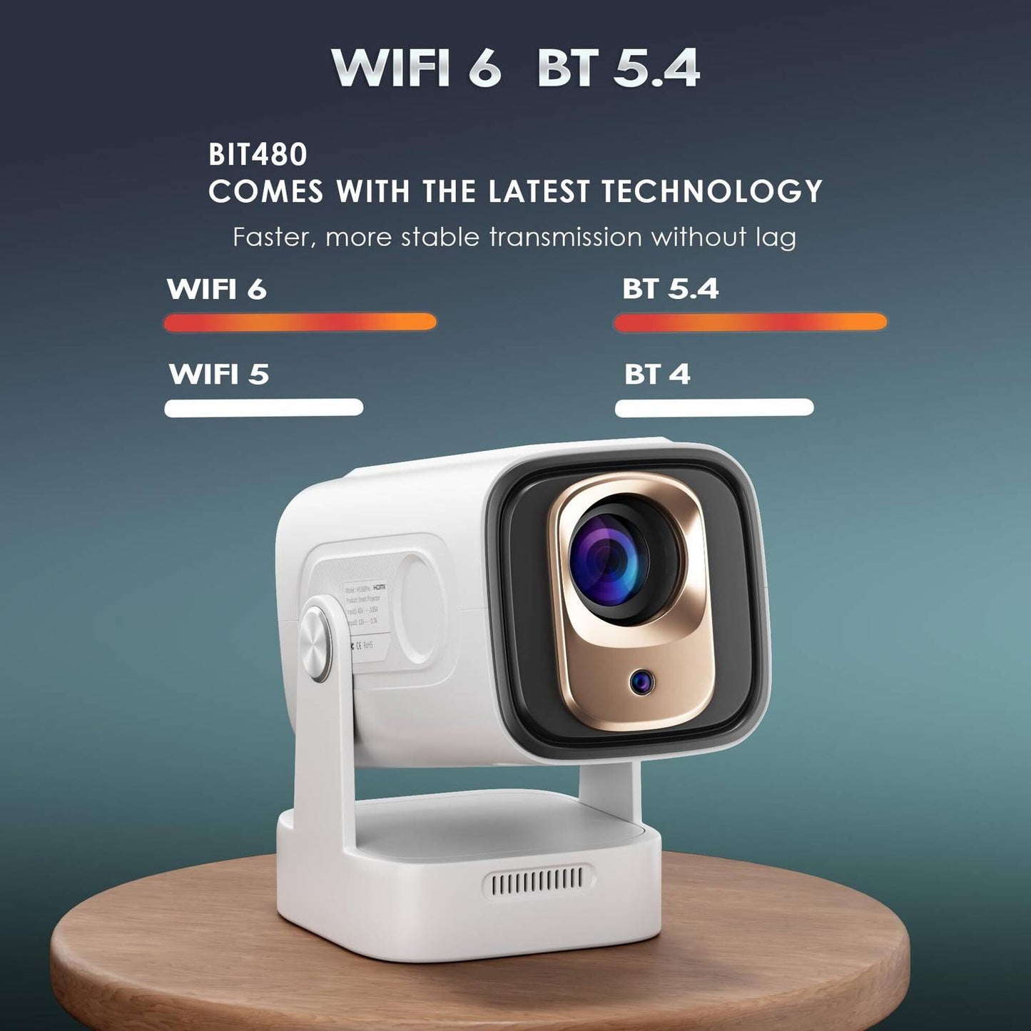 Smart Projector with 1080p Auto Focusing Multi Functional Short Throw Projection Capabilities
